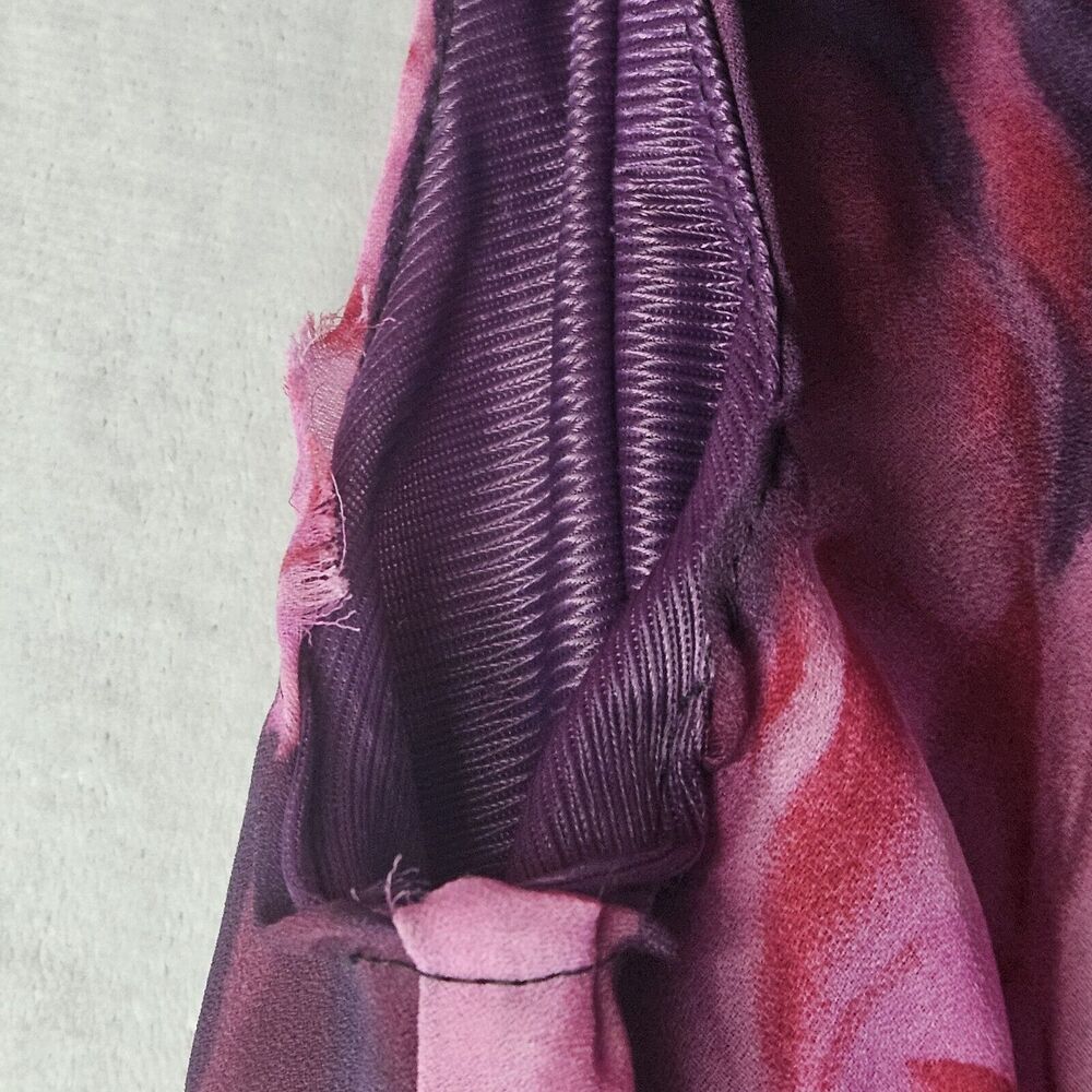 Mary McFadden Womens 10 Maxi Dress Floral Rose Print Sleeveless Purple Pink - Picture 6 of 7